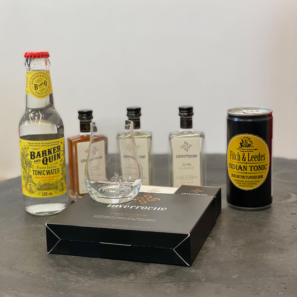 Inverroche Tasting Box – 3 x Inverroche, 2 x Tonic & Nosing-Glas 🥃 GRATIS