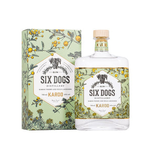 Six Dogs KarooSix Dogs Karoo Gin mit wildem Lavendel und Karoo Thorn, aus Südafrika in der 700ml Flasche